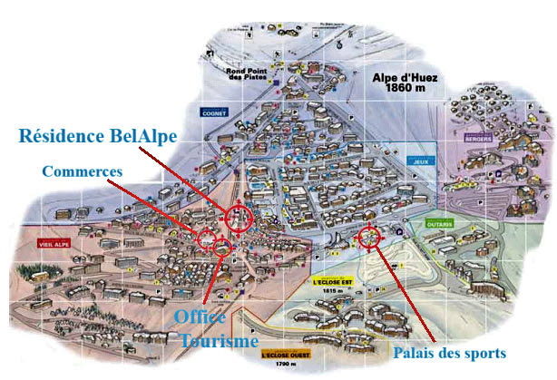 photo 9 Location entre particuliers Alpe d'Huez appartement Rhne-Alpes Isre Carte