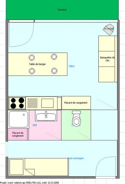 photo 5 Location entre particuliers Crest Voland Cohennoz studio Rhne-Alpes Savoie Plan de la location