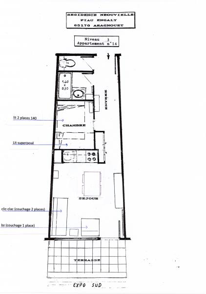 photo 11 Location entre particuliers Piau Engaly appartement Midi-Pyrnes Hautes-Pyrnes Plan de la location