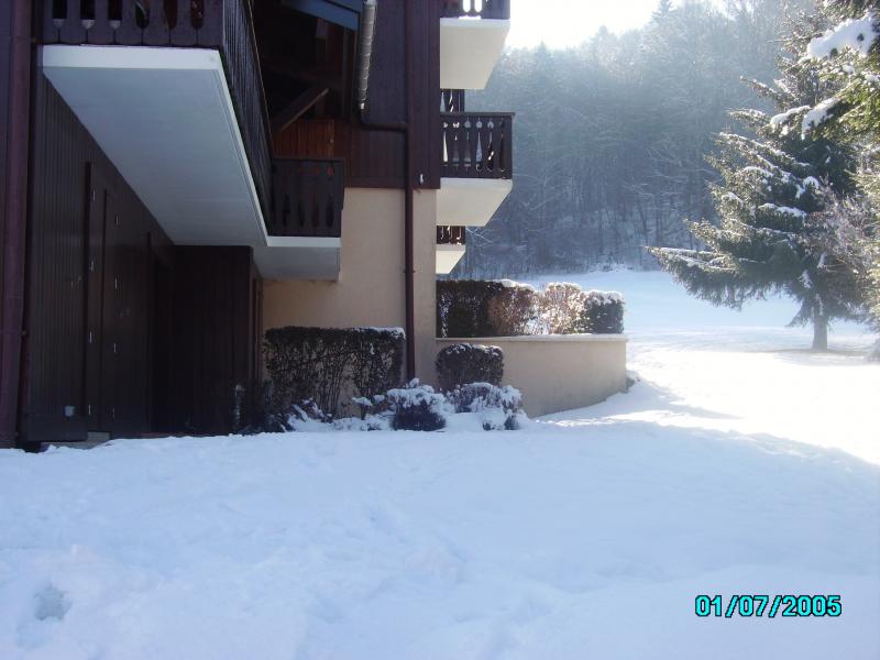 photo 2 Location entre particuliers Morillon Grand Massif studio Rhne-Alpes Haute-Savoie Vue de la terrasse