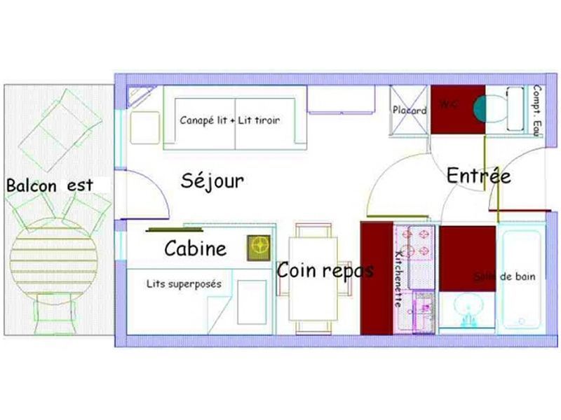 photo 1 Location entre particuliers Mribel studio Rhne-Alpes Savoie Plan de la location