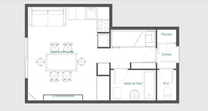 photo 1 Location entre particuliers Le Corbier studio Rhne-Alpes Savoie Plan de la location