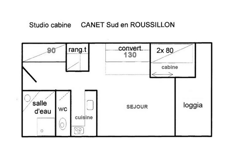 photo 6 Location entre particuliers Canet-en-Roussillon studio Languedoc-Roussillon Pyrnes-Orientales Plan de la location