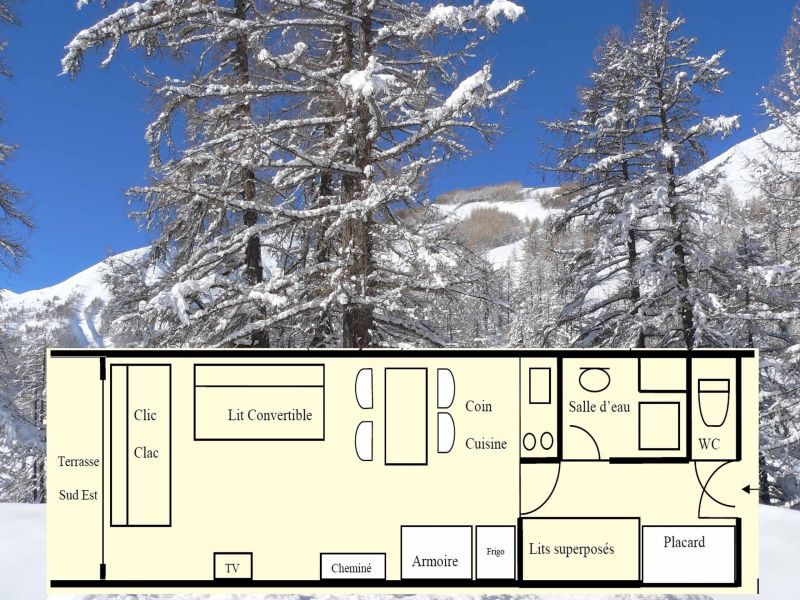 photo 8 Location entre particuliers La Foux d'Allos studio Provence-Alpes-Cte d'Azur Alpes de Haute-Provence Plan de la location