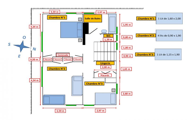 photo 3 Location entre particuliers Les Contamines Montjoie chalet Rhne-Alpes Haute-Savoie Plan de la location