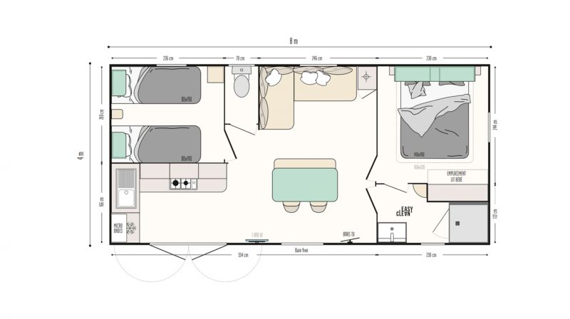 photo 10 Location entre particuliers Damgan mobilhome Bretagne Morbihan Plan de la location