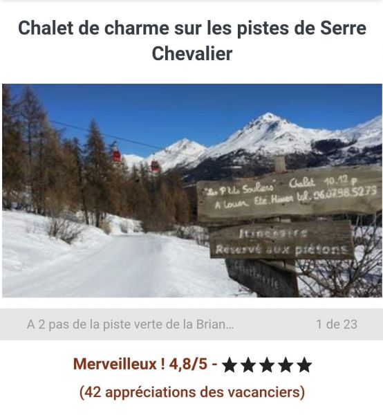 photo 5 Location entre particuliers Serre Chevalier chalet Provence-Alpes-Cte d'Azur Hautes-Alpes